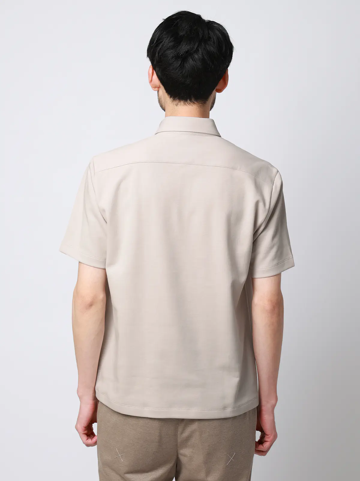 ポロシャツ／半袖／ウォッシャブル／吸水速乾／UVカット／プレーティング天竺／無地 ライトグレー S