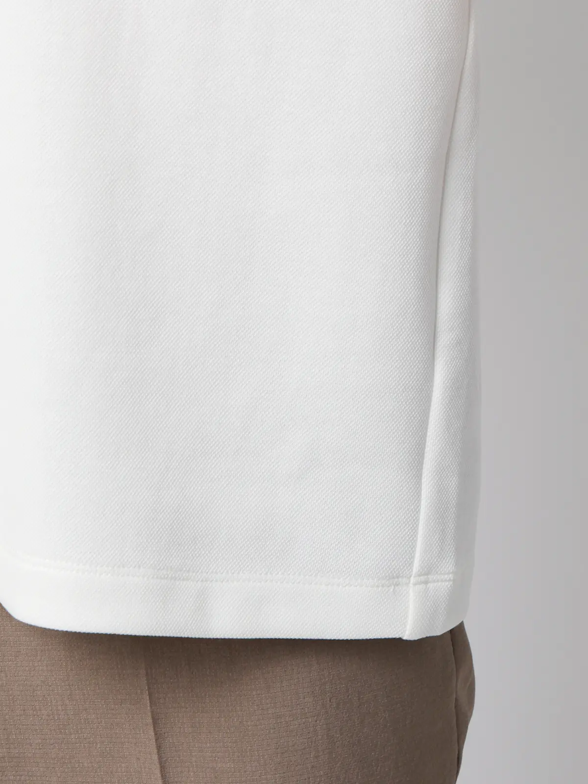 ポロシャツ/半袖/ウォッシャブル/吸水速乾/UVカット/プレーティング鹿の子/無地 ホワイト S