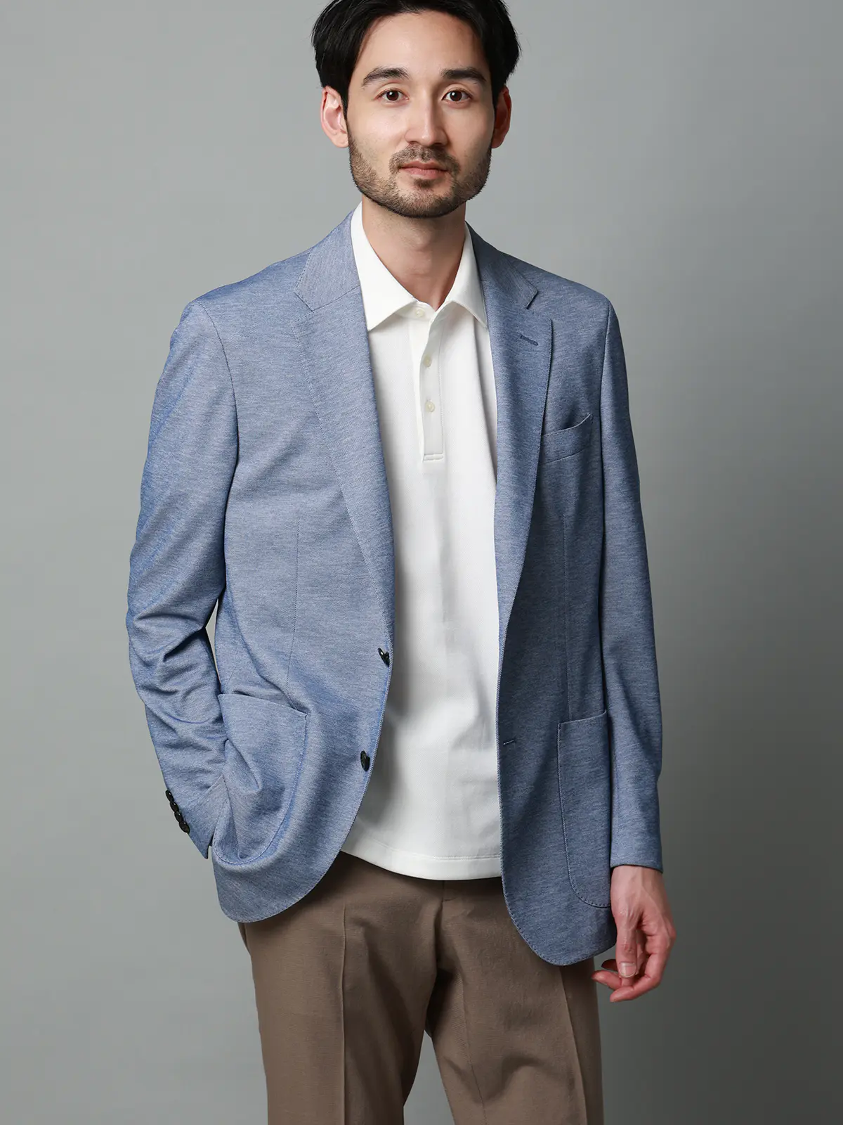 ポロシャツ/半袖/ウォッシャブル/吸水速乾/UVカット/プレーティング鹿の子/無地 ホワイト S