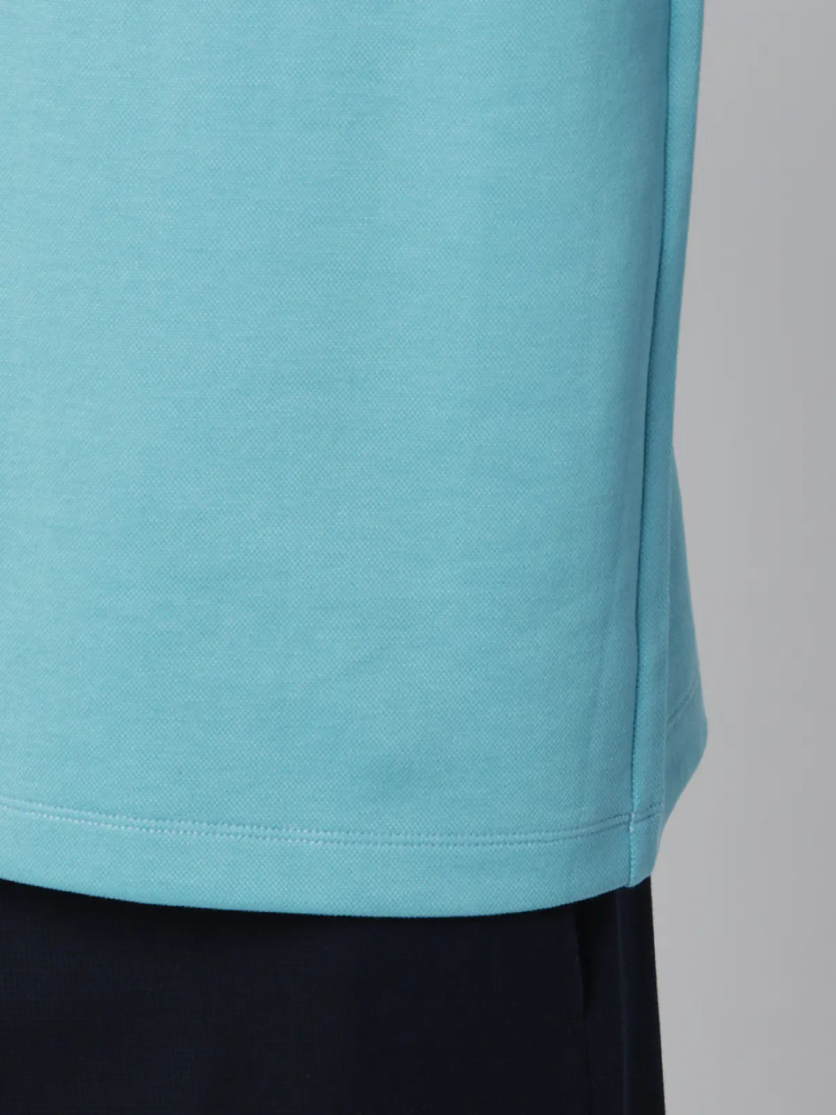 ポロシャツ/半袖/ウォッシャブル/吸水速乾/UVカット/プレーティング鹿の子/無地 ブルー S