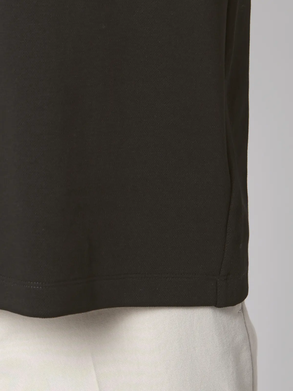 ポロシャツ／半袖／ウォッシャブル／吸水速乾／UVカット／プレーティング鹿の子／無地 ブラック S