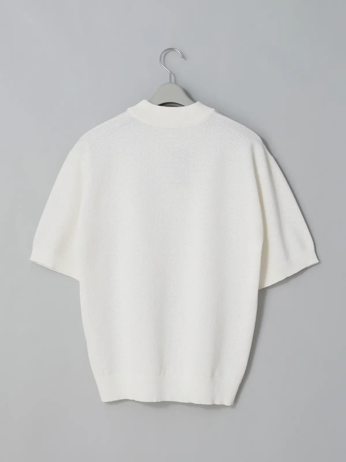 GOOVI／モックネックニット／半袖／ウォッシャブル／和紙ブレンドプレーティング／無地 ホワイト 1