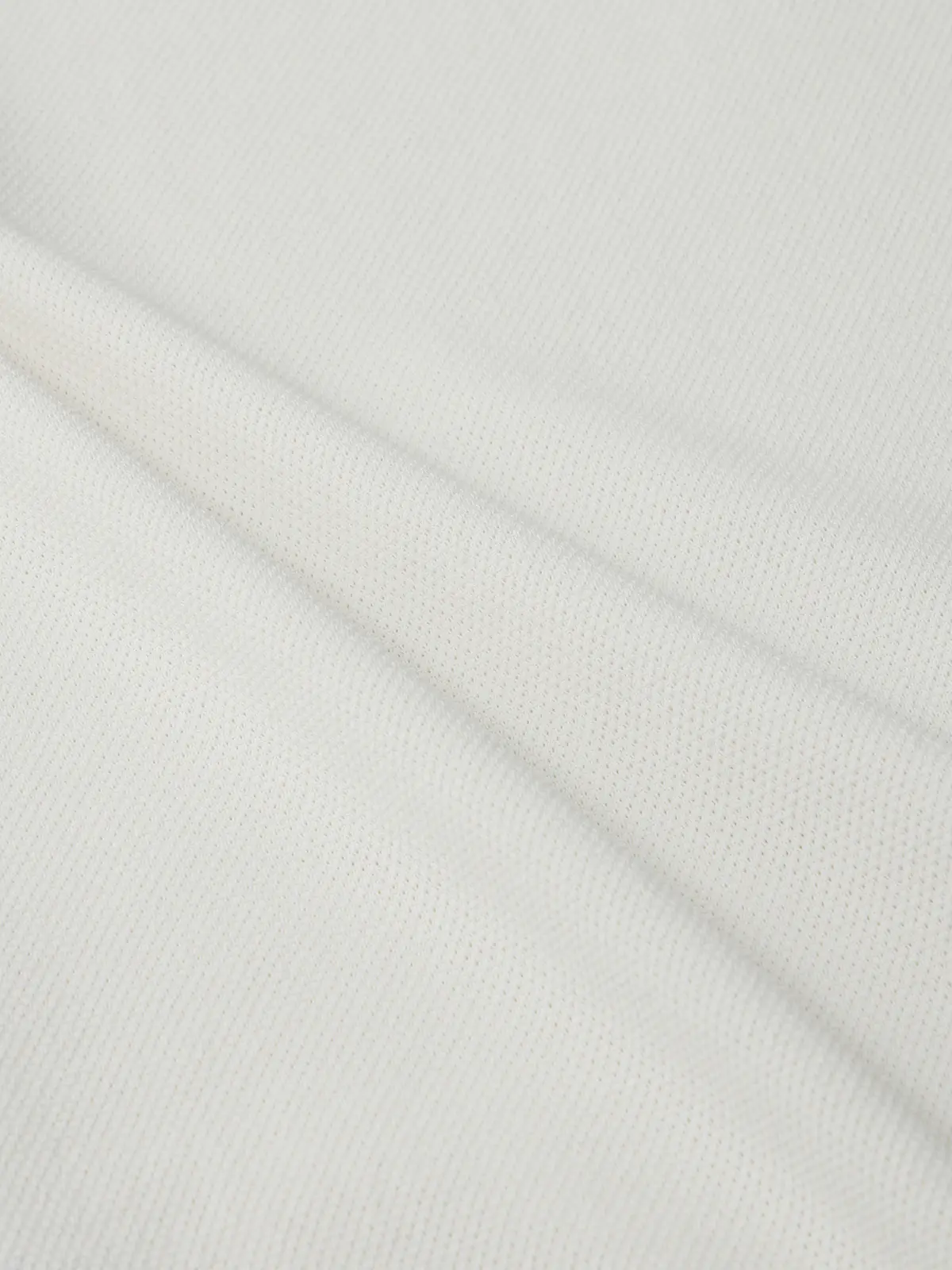 GOOVI／モックネックニット／半袖／ウォッシャブル／和紙ブレンドプレーティング／無地 ホワイト 1