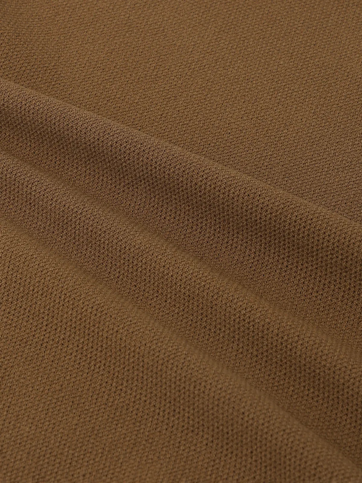 GOOVI／モックネックニット／半袖／ウォッシャブル／和紙ブレンドプレーティング／無地 キャメル 1