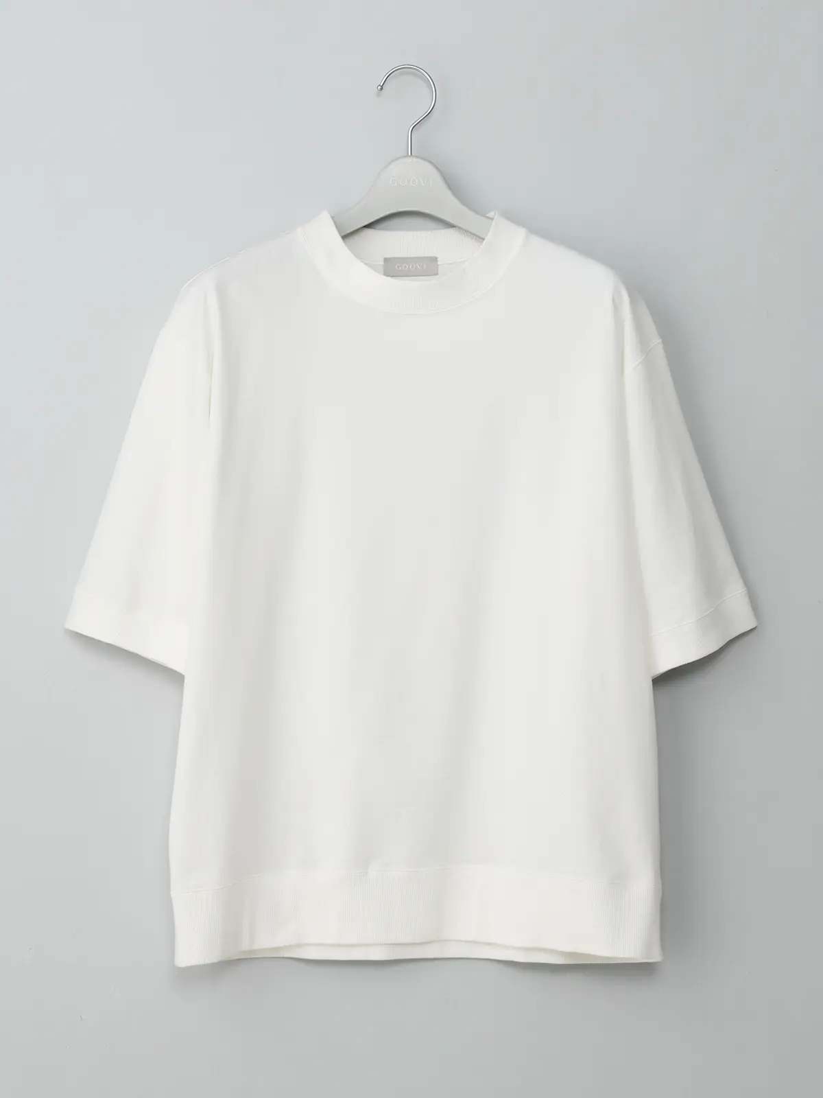 GOOVI／スウェットシャツ／半袖／ウォッシャブル／裏毛ハイゲージコットン／無地 ホワイト 1