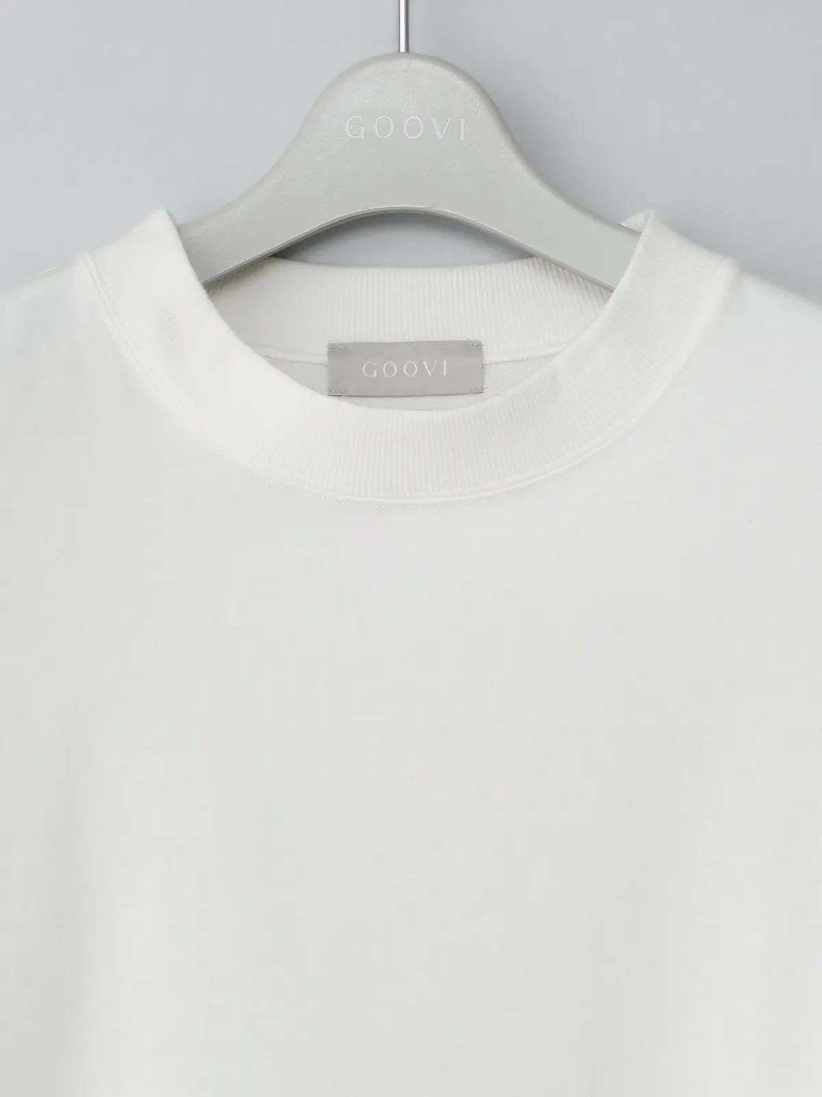 GOOVI／スウェットシャツ／半袖／ウォッシャブル／裏毛ハイゲージコットン／無地 ホワイト 1