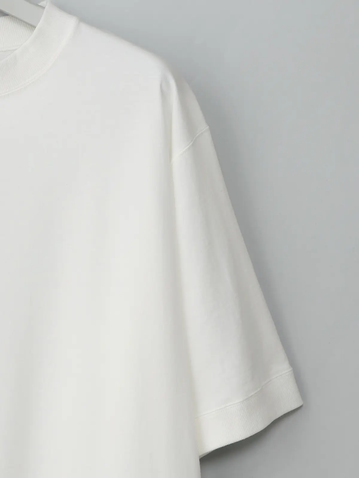 GOOVI／スウェットシャツ／半袖／ウォッシャブル／裏毛ハイゲージコットン／無地 ホワイト 1