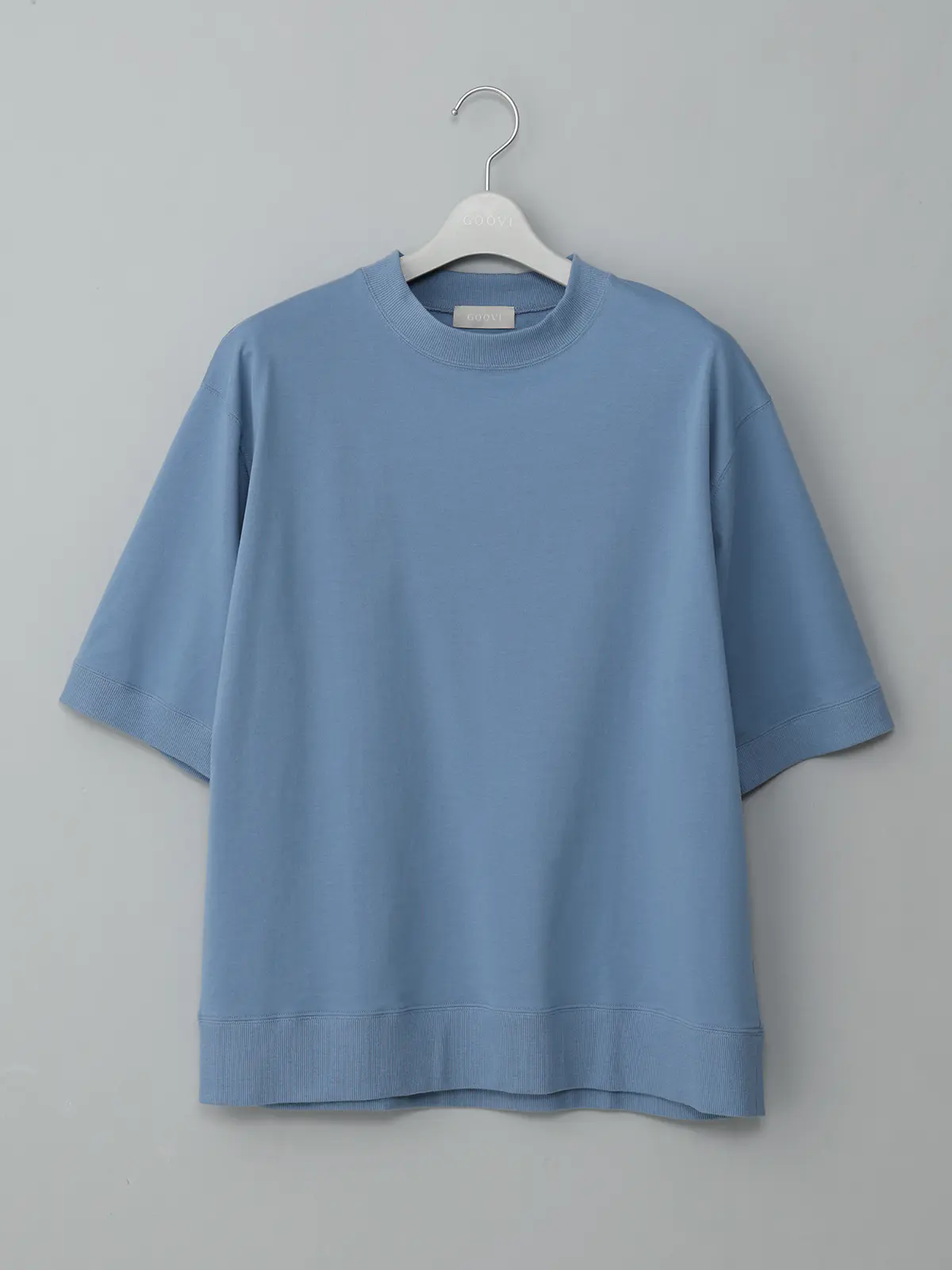 GOOVI／スウェットシャツ／半袖／ウォッシャブル／裏毛ハイゲージコットン／無地 サックス 1