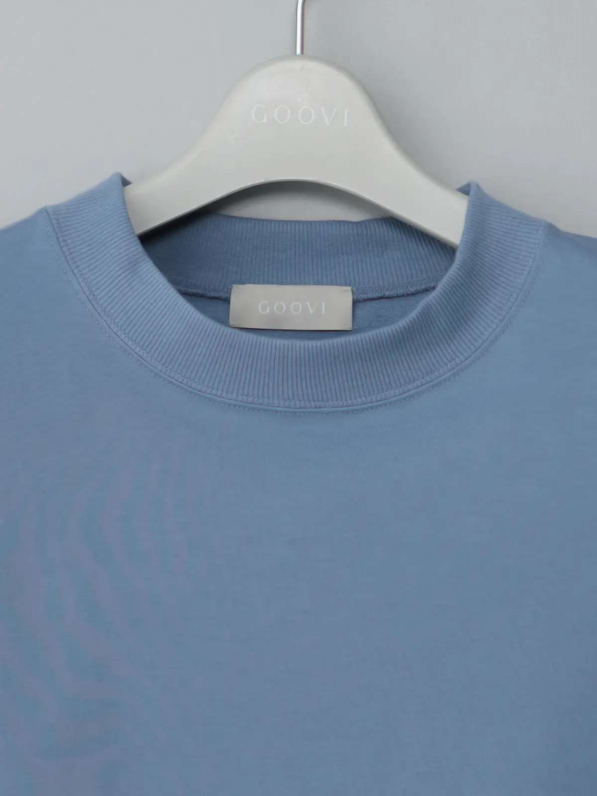 GOOVI／スウェットシャツ／半袖／ウォッシャブル／裏毛ハイゲージコットン／無地 サックス 1
