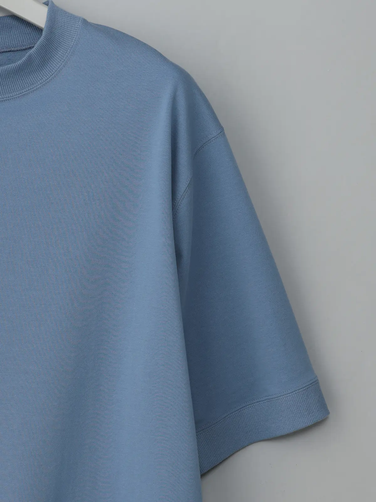 GOOVI／スウェットシャツ／半袖／ウォッシャブル／裏毛ハイゲージコットン／無地 サックス 1