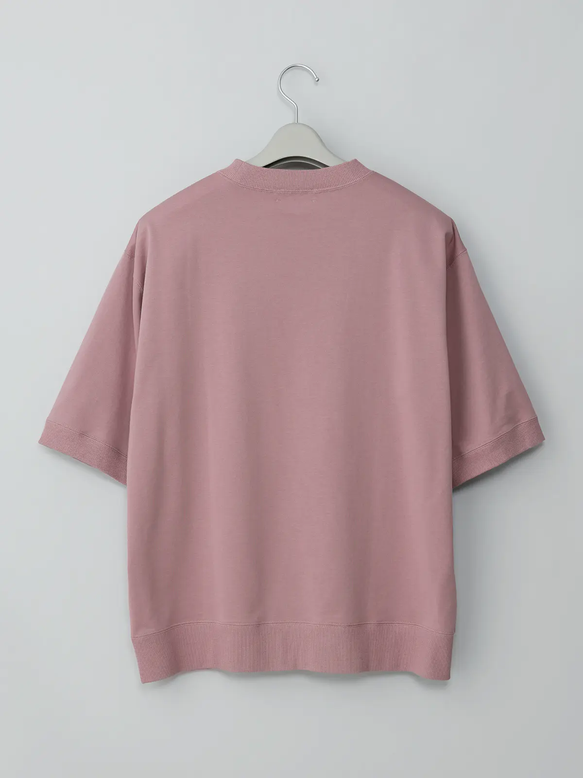 GOOVI／スウェットシャツ／半袖／ウォッシャブル／裏毛ハイゲージコットン／無地 ピンク 1