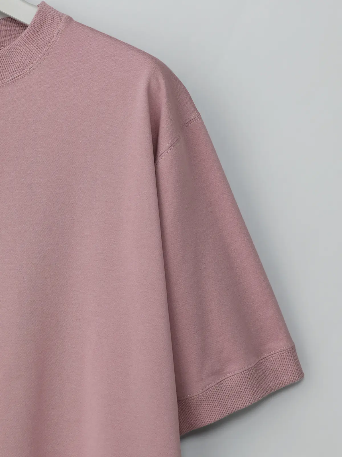 GOOVI／スウェットシャツ／半袖／ウォッシャブル／裏毛ハイゲージコットン／無地 ピンク 1