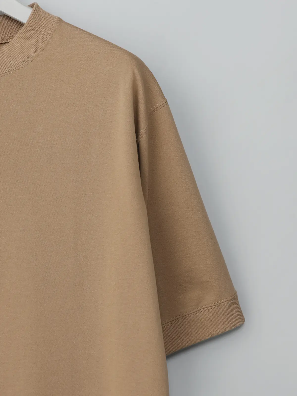 GOOVI／スウェットシャツ／半袖／ウォッシャブル／裏毛ハイゲージコットン／無地 ベージュ 1