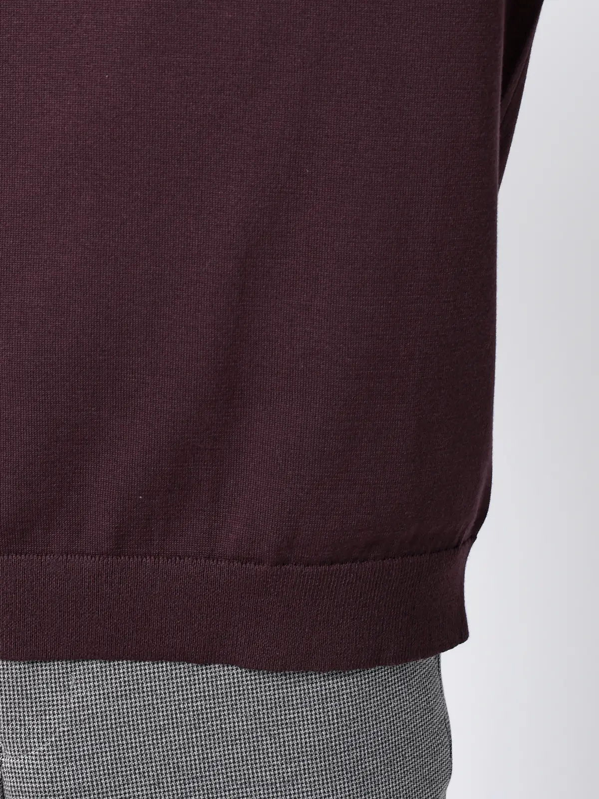 クルーネックニット／半袖／ウォッシャブル／強撚コットンアクリル天竺／無地 ブラウン S