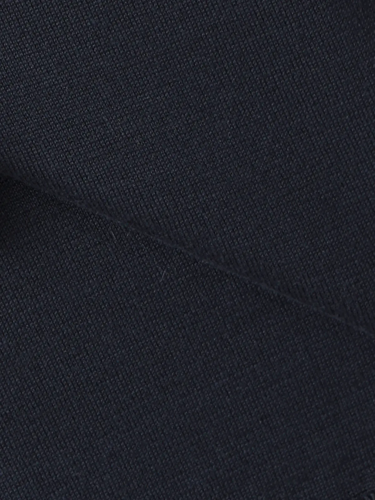 クルーネックニット／半袖／ウォッシャブル／強撚コットンアクリル天竺／無地 ネイビー S