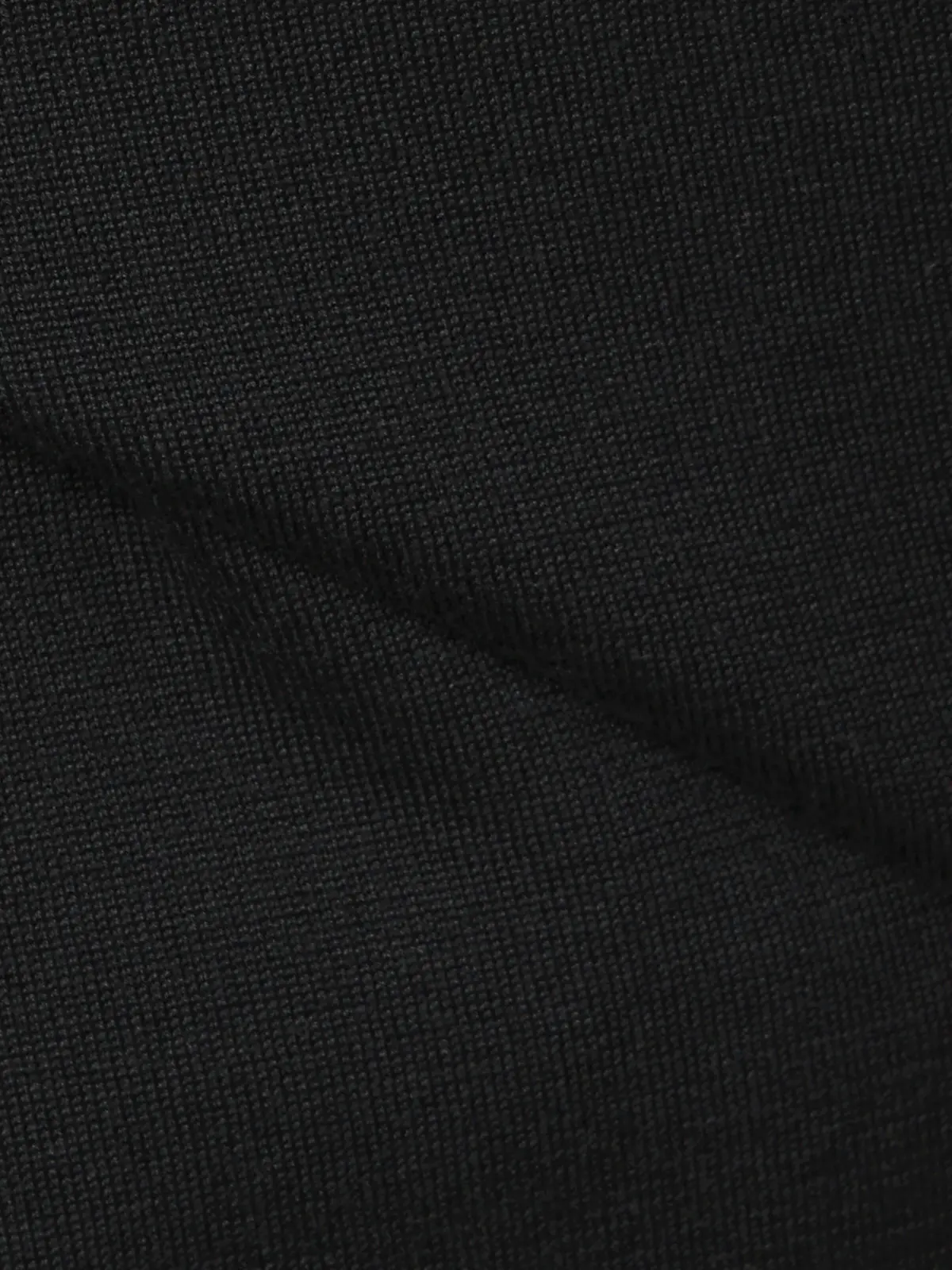 クルーネックニット／半袖／ウォッシャブル／強撚コットンアクリル天竺／無地 ブラック S