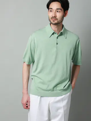 ニットポロシャツ