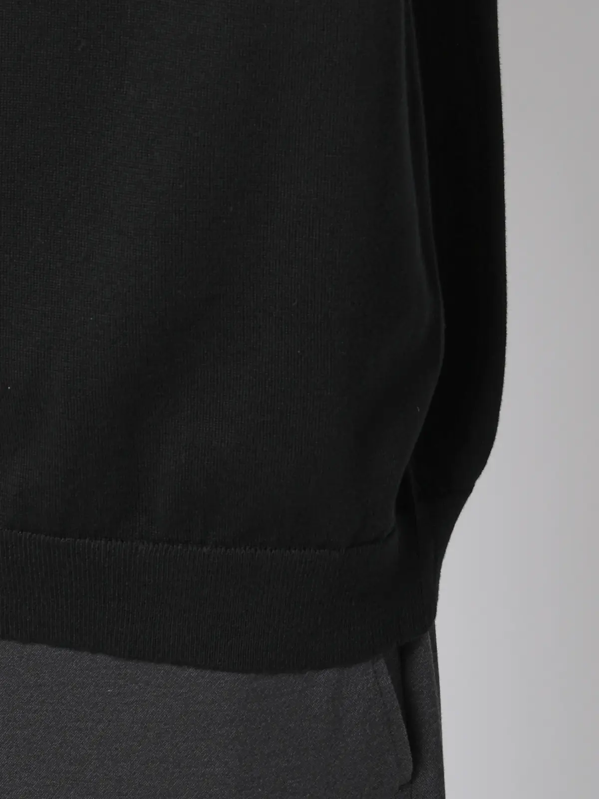 ニットポロシャツ／半袖／ウォッシャブル／強撚コットンアクリル天竺／無地 ブラック S