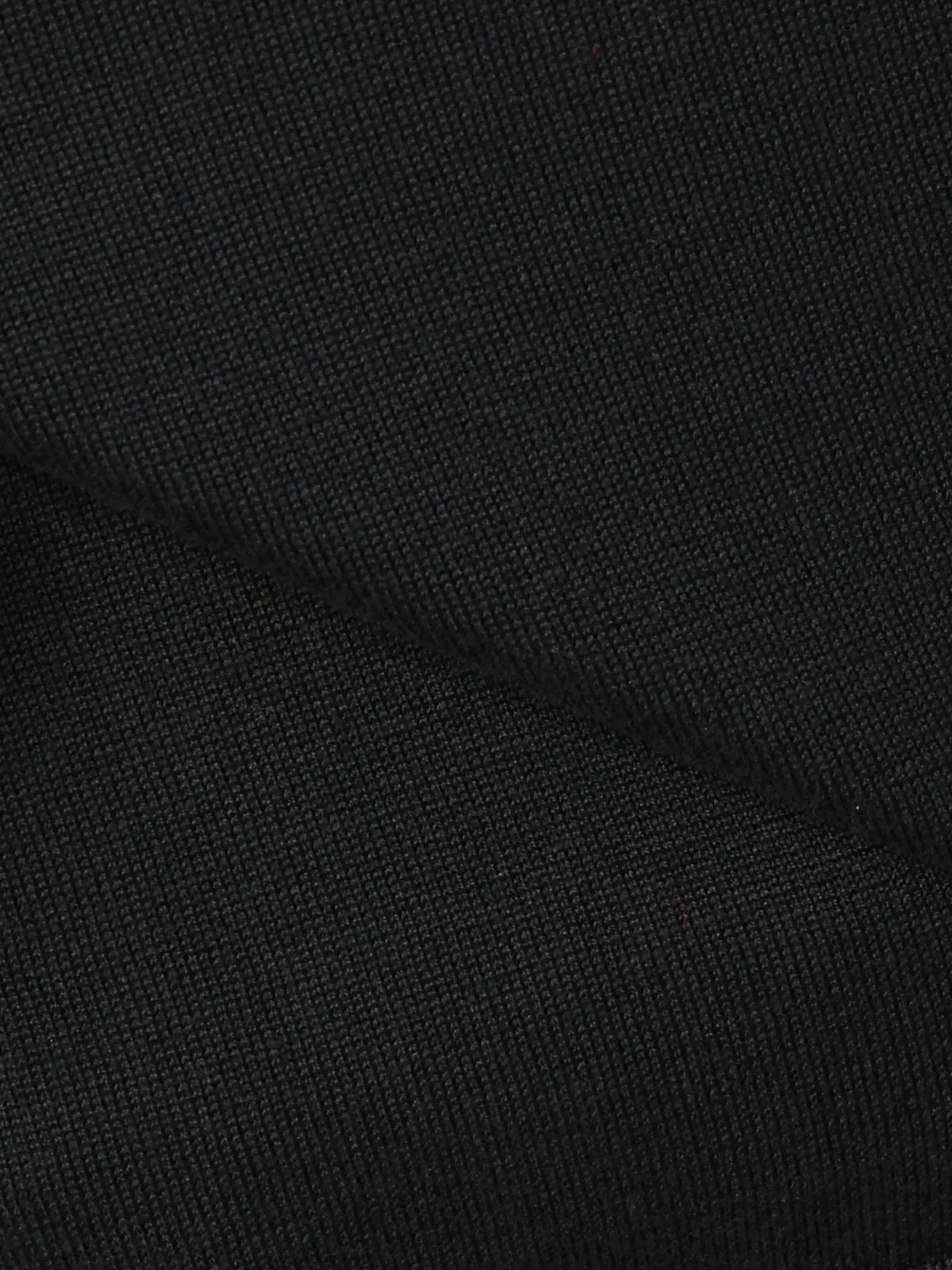 ニットポロシャツ／半袖／ウォッシャブル／強撚コットンアクリル天竺／無地 ブラック S
