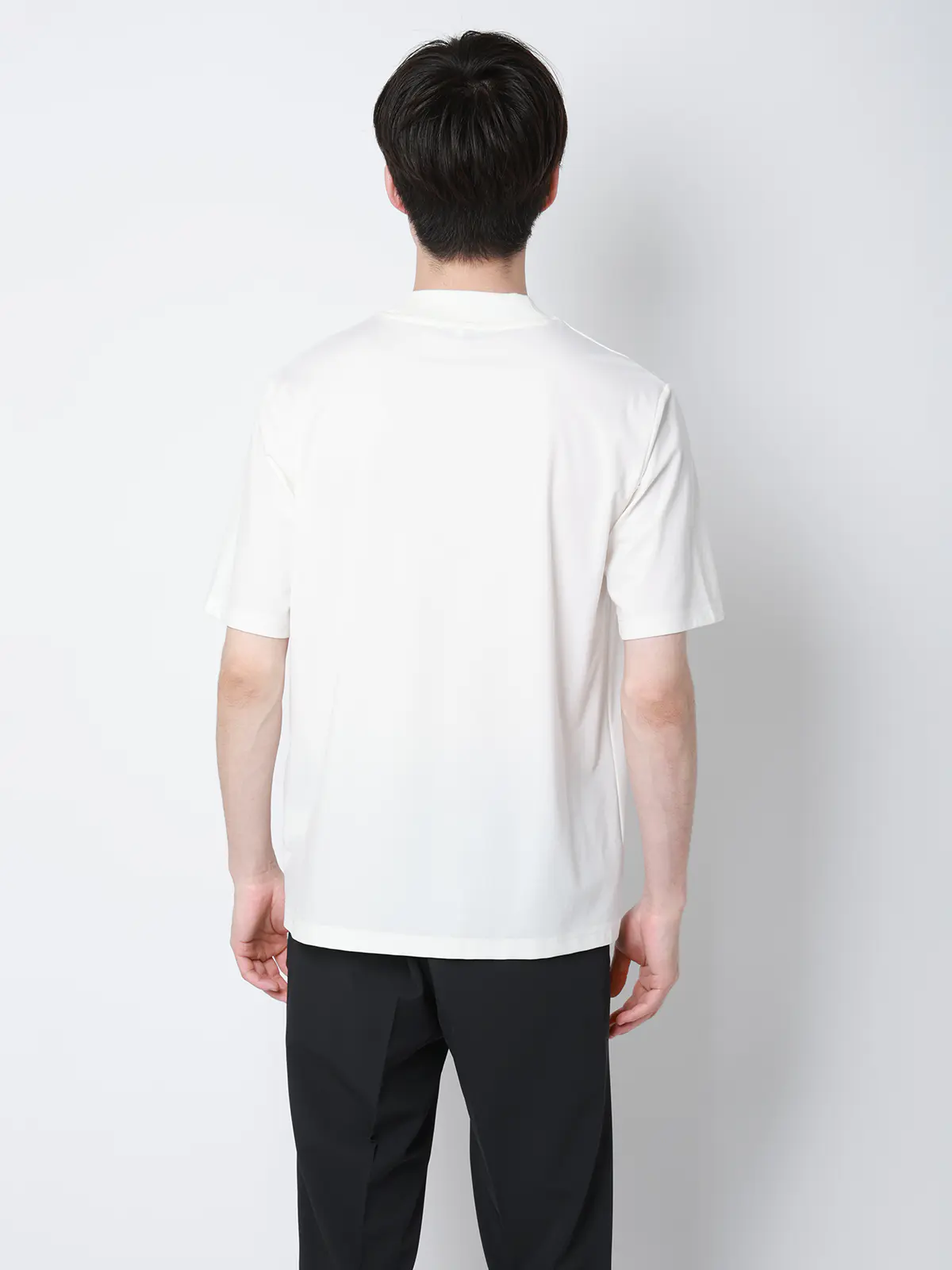 冷たいオフィT/Tシャツ/半袖/ウォッシャブル/接触冷感/UVカット/アイス鹿の子/無地 ホワイト S