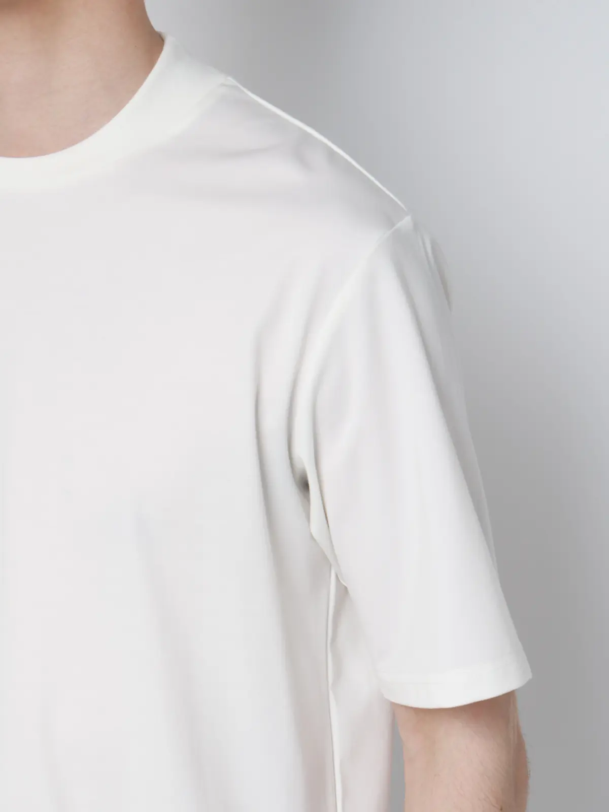 冷たいオフィT/Tシャツ/半袖/ウォッシャブル/接触冷感/UVカット/アイス鹿の子/無地 ホワイト S