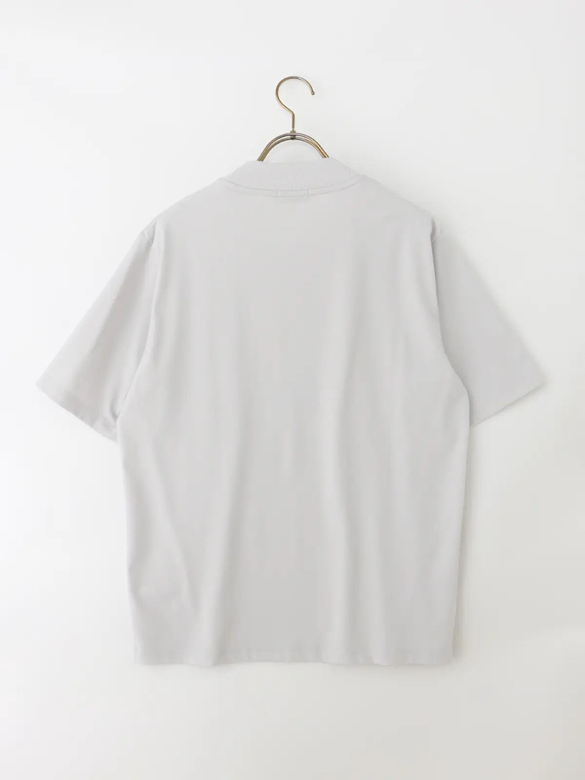 冷たいオフィT/Tシャツ/半袖/ウォッシャブル/接触冷感/UVカット/アイス鹿の子/無地 ライトグレー S