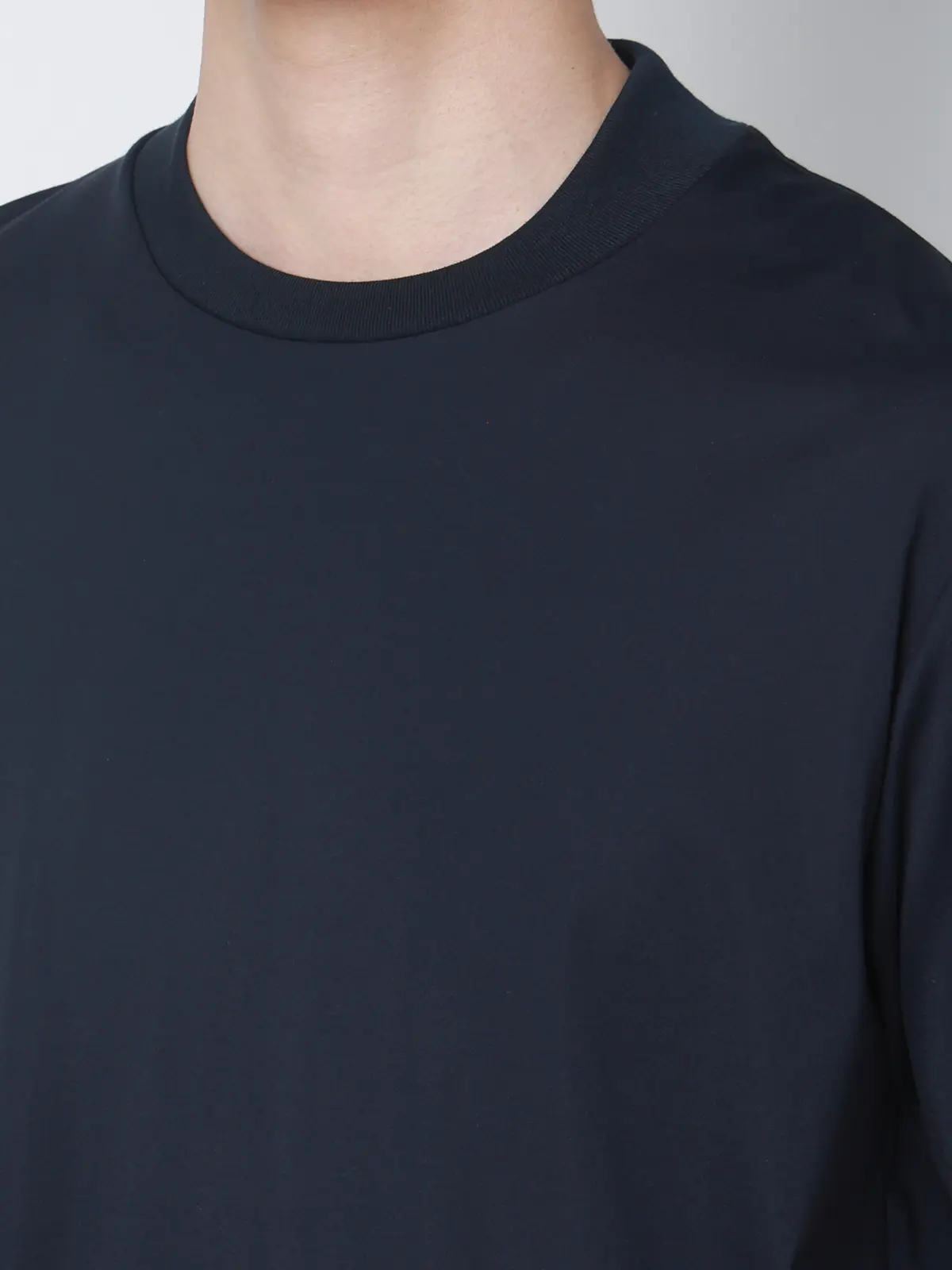 冷たいオフィT/Tシャツ/半袖/ウォッシャブル/接触冷感/UVカット/アイス鹿の子/無地 ネイビー S