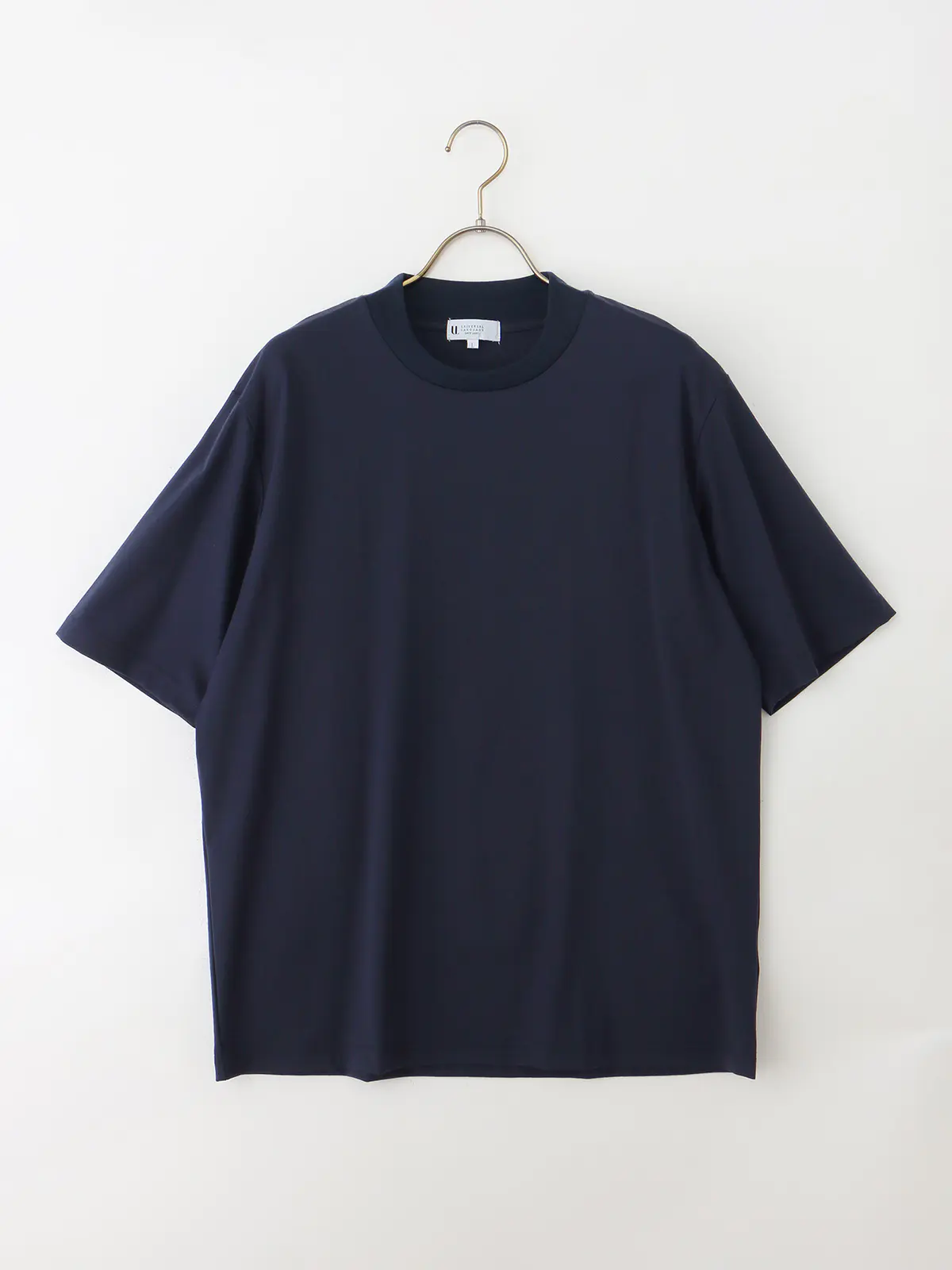 冷たいオフィT/Tシャツ/半袖/ウォッシャブル/接触冷感/UVカット/アイス鹿の子/無地 ネイビー S