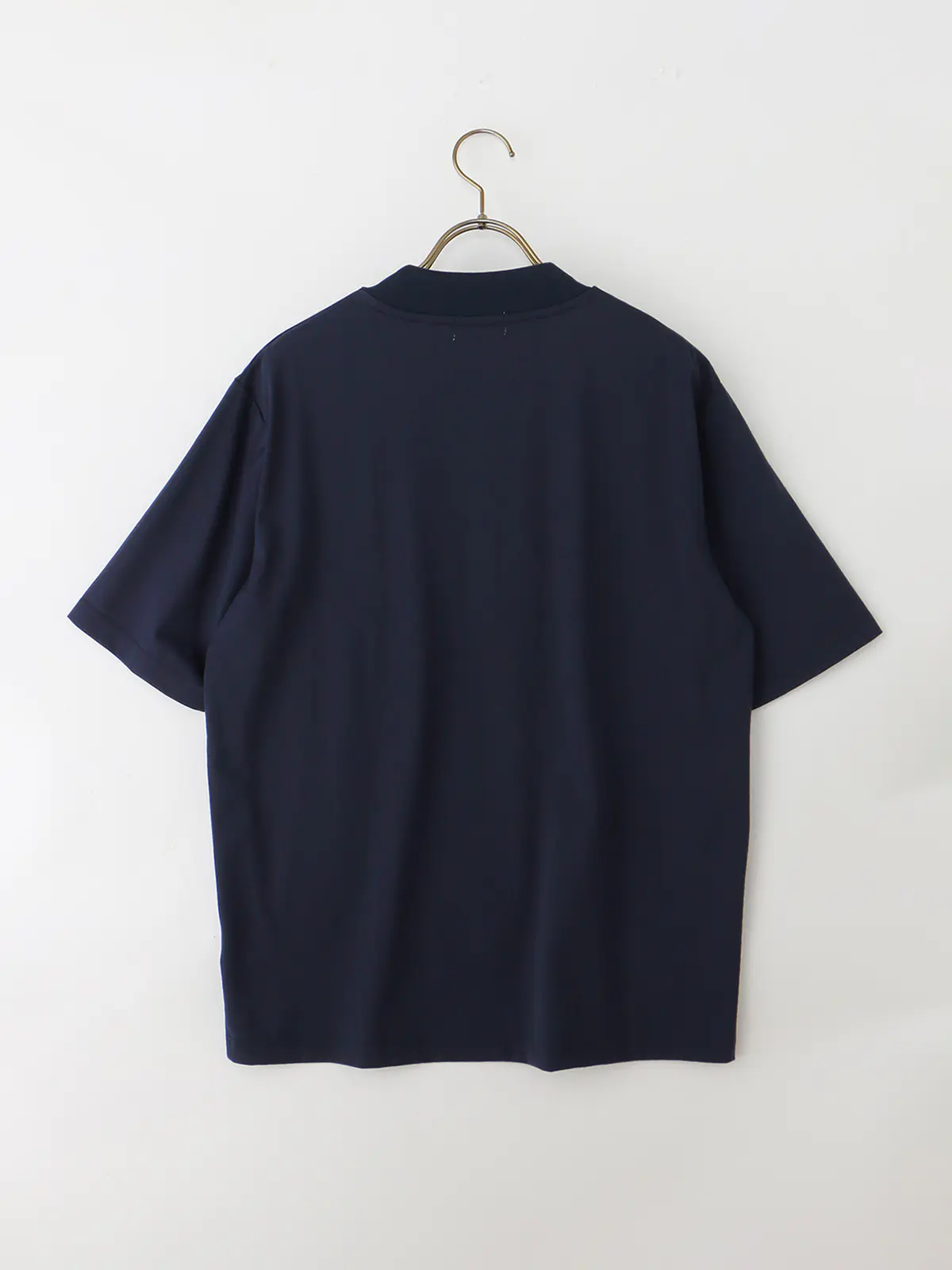 冷たいオフィT/Tシャツ/半袖/ウォッシャブル/接触冷感/UVカット/アイス鹿の子/無地 ネイビー S