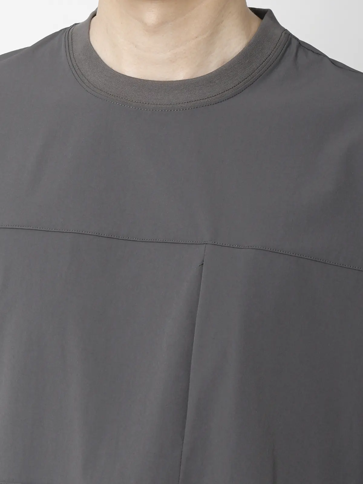 FLAT／アウターTシャツ ／半袖／ウォッシャブル／接触冷感／速乾／無地 グレー S