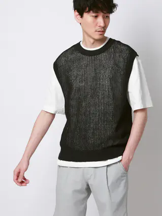 FLAT／シアーサマーニットベスト