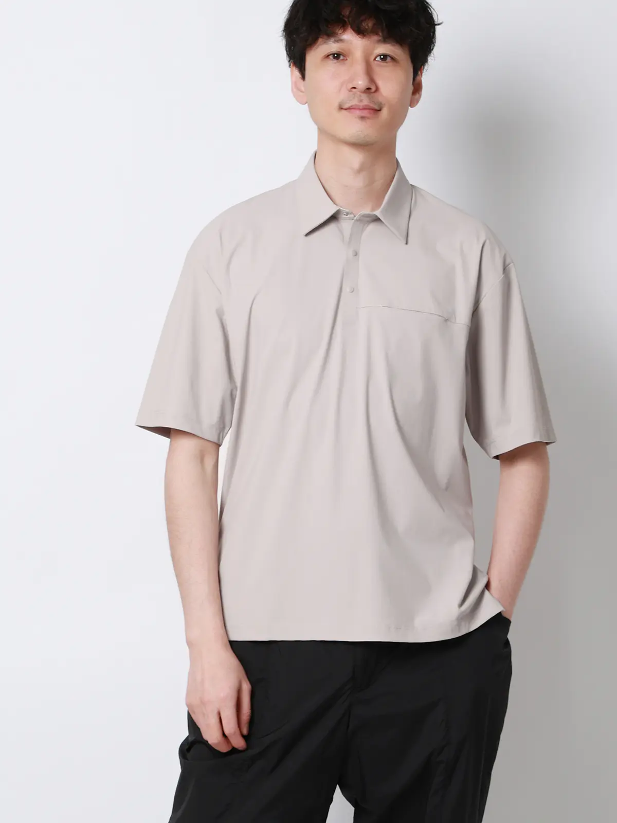 FLAT／Tシャツ／半袖／接触冷感／ナイロンスムース／無地 ライトグレー S