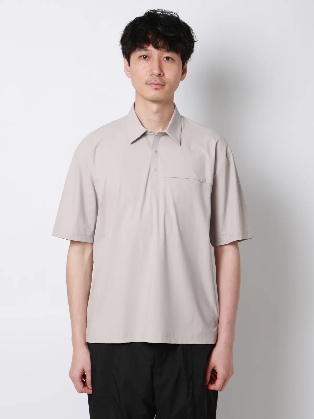 FLAT／Tシャツ／半袖／接触冷感／ナイロンスムース／無地 ライトグレー S