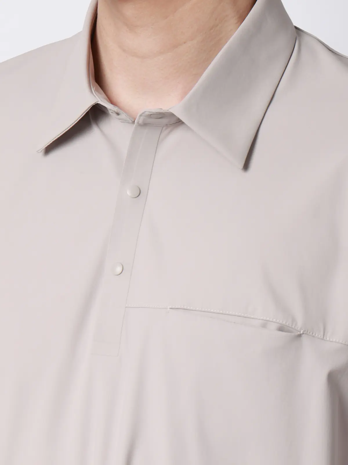 FLAT／Tシャツ／半袖／接触冷感／ナイロンスムース／無地 ライトグレー S