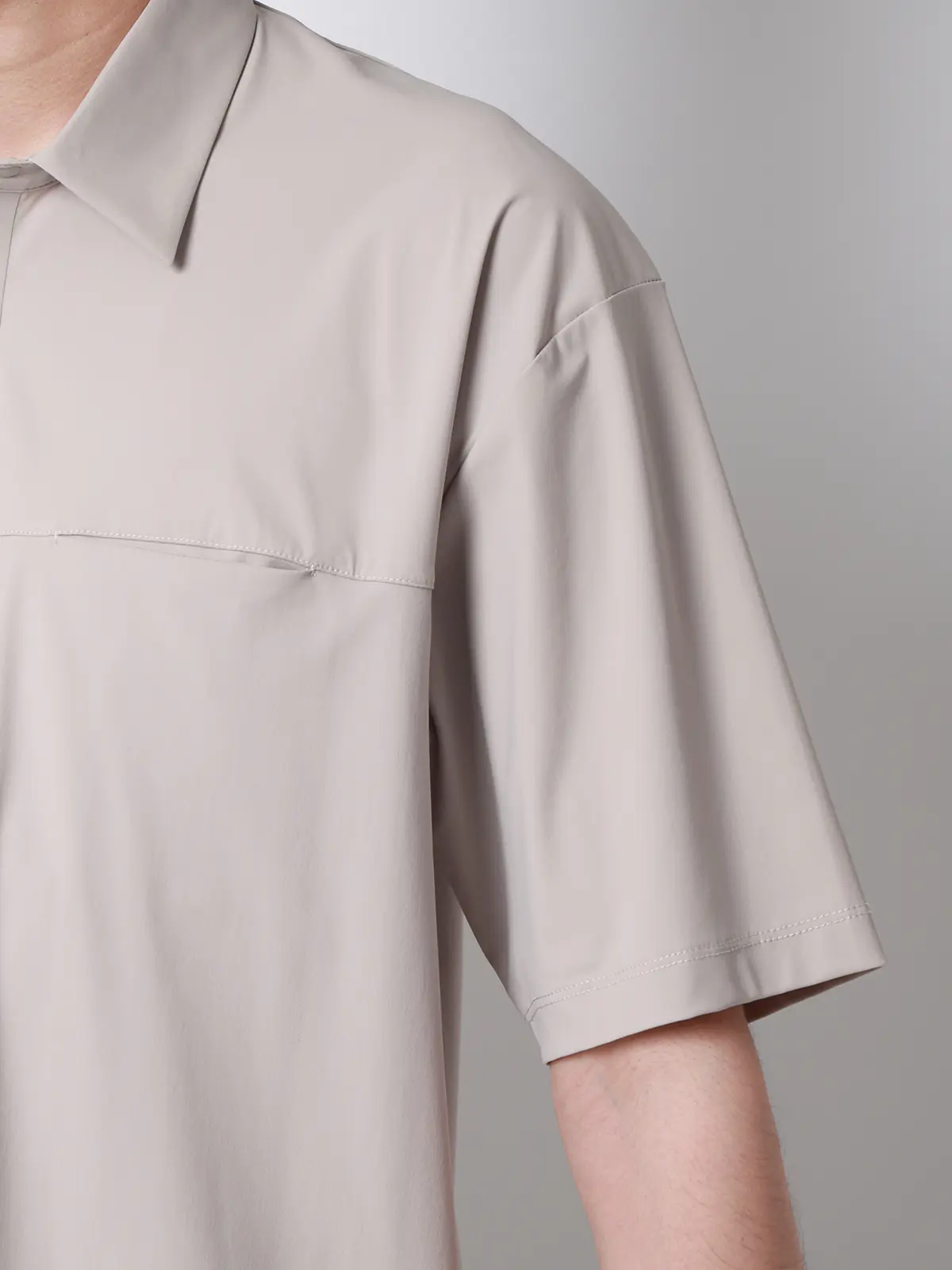 FLAT／Tシャツ／半袖／接触冷感／ナイロンスムース／無地 ライトグレー S