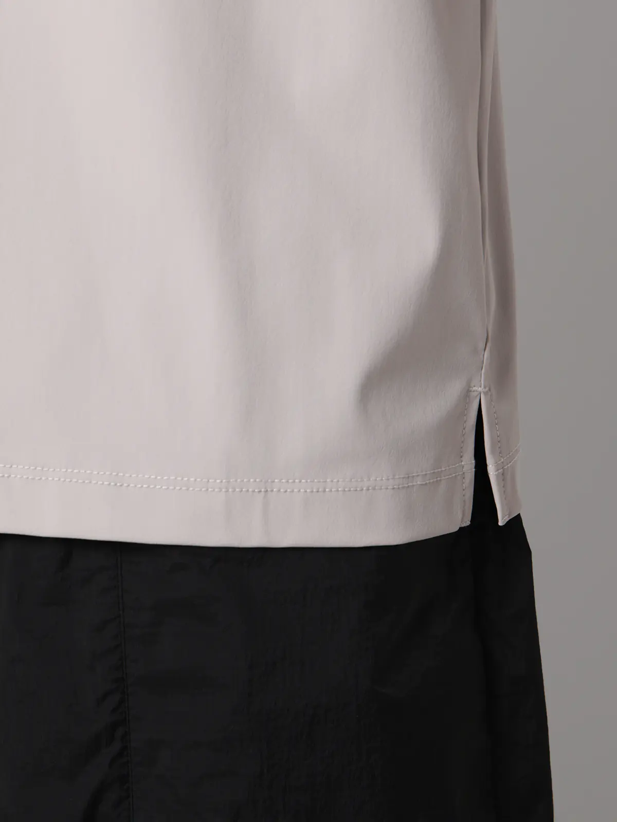 FLAT／Tシャツ／半袖／接触冷感／ナイロンスムース／無地 ライトグレー S