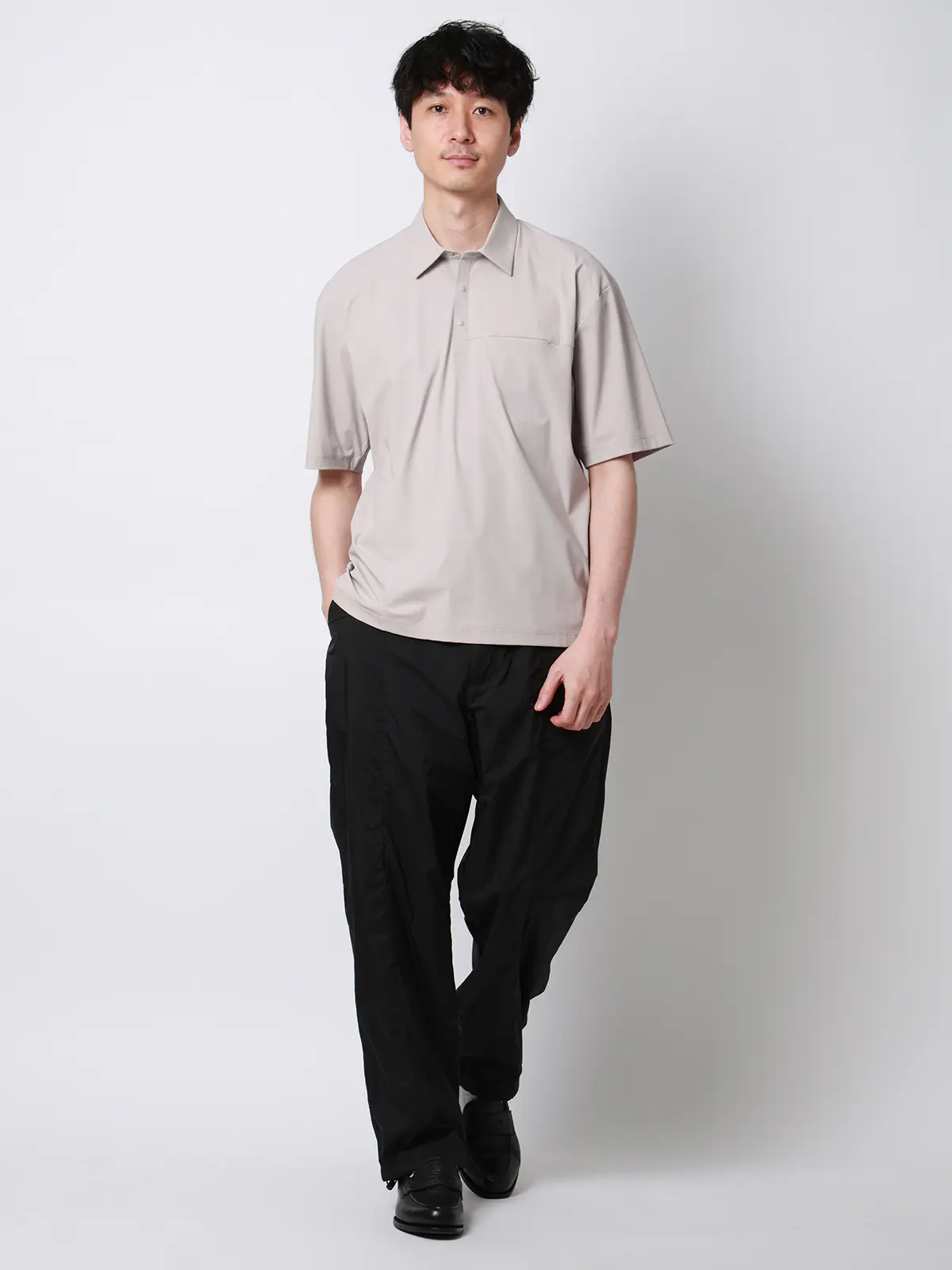 FLAT／Tシャツ／半袖／接触冷感／ナイロンスムース／無地 ライトグレー S