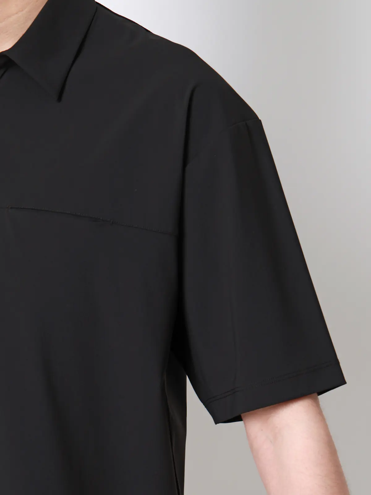 FLAT/Tシャツ/半袖/接触冷感/ナイロンスムース/無地 ブラック S