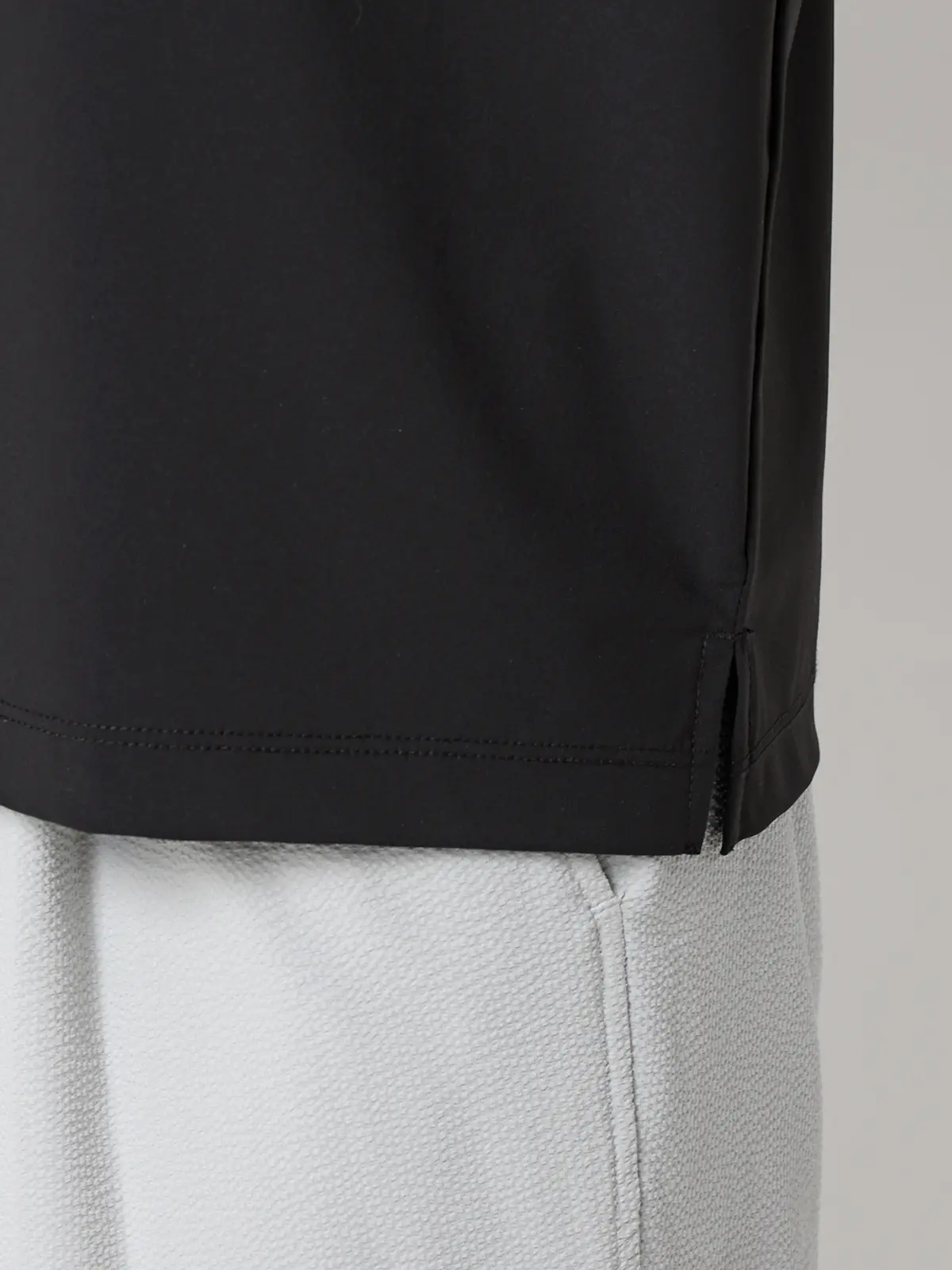 FLAT/Tシャツ/半袖/接触冷感/ナイロンスムース/無地 ブラック S