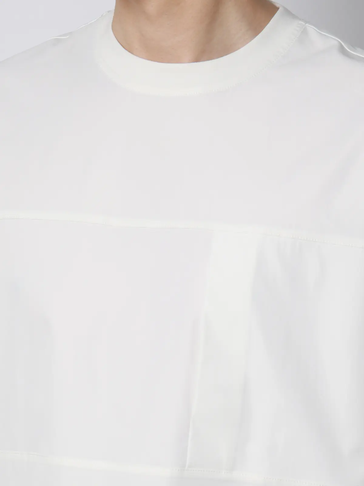 FLAT/アウターTシャツ /半袖/ウォッシャブル/ストレッチ/速乾/シルキーツイル/無地 ホワイト S