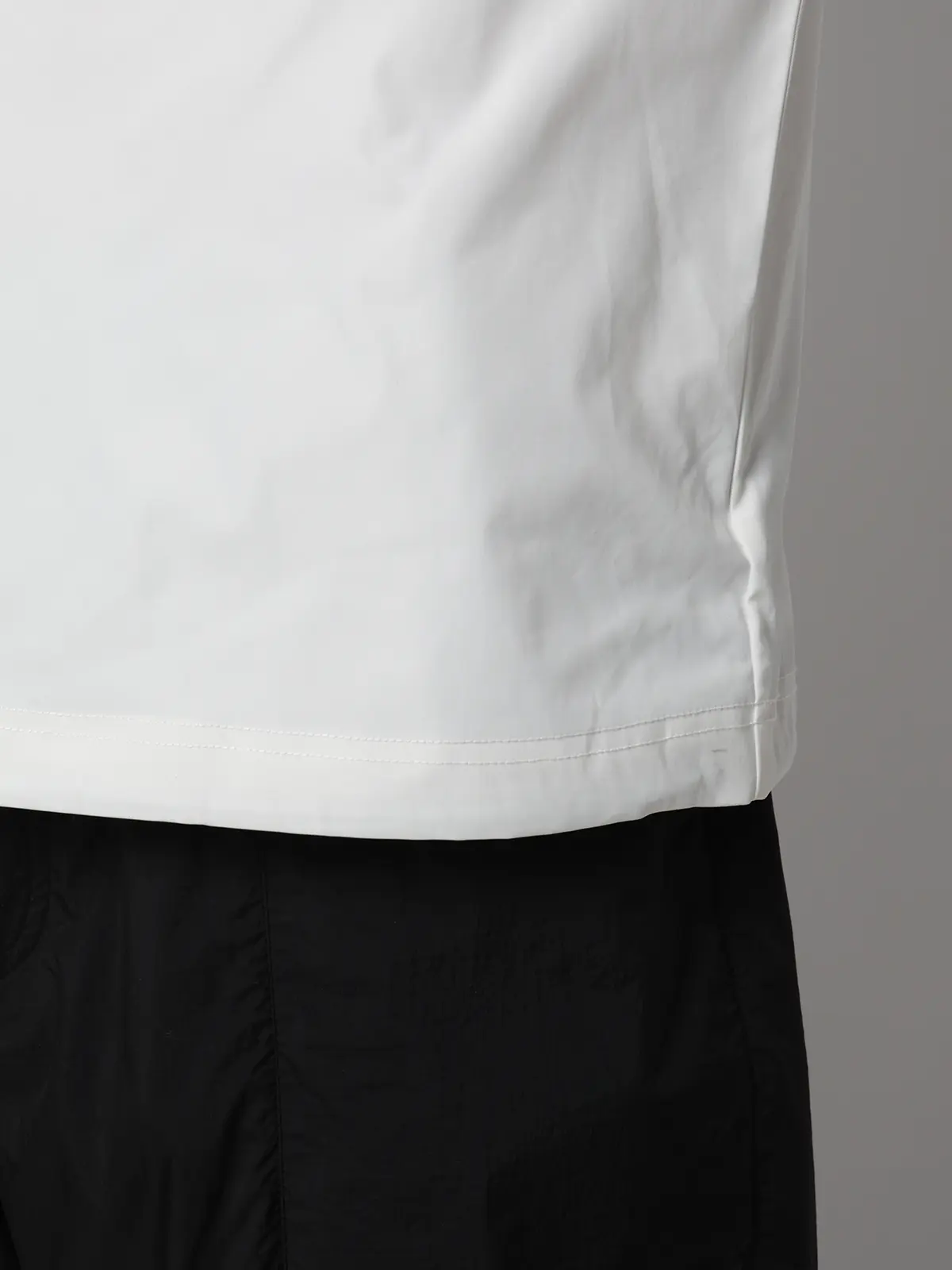 FLAT/アウターTシャツ /半袖/ウォッシャブル/ストレッチ/速乾/シルキーツイル/無地 ホワイト S