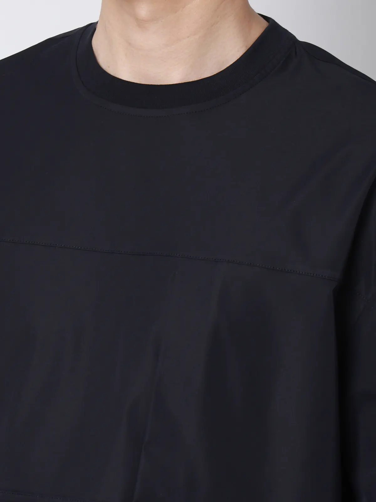 FLAT/アウターTシャツ /半袖/ウォッシャブル/ストレッチ/速乾/シルキーツイル/無地 ネイビー S