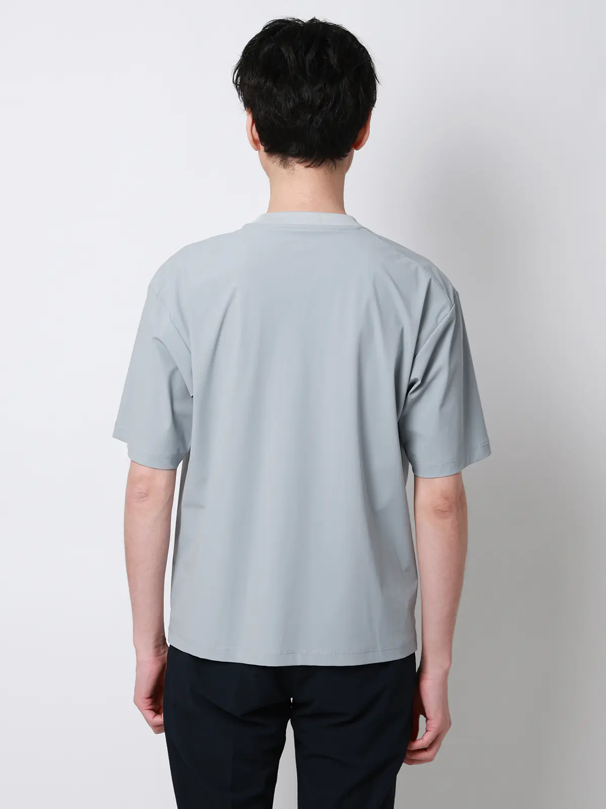 FLAT／Tシャツ／半袖／接触冷感／ナイロンスムース／無地 サックス S