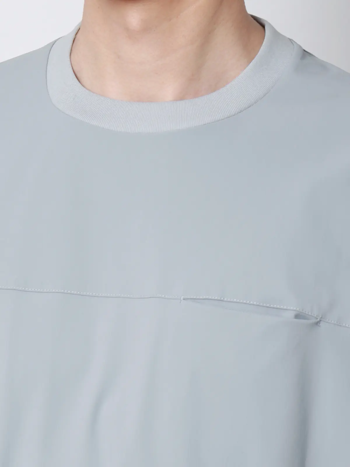 FLAT／Tシャツ／半袖／接触冷感／ナイロンスムース／無地 サックス S