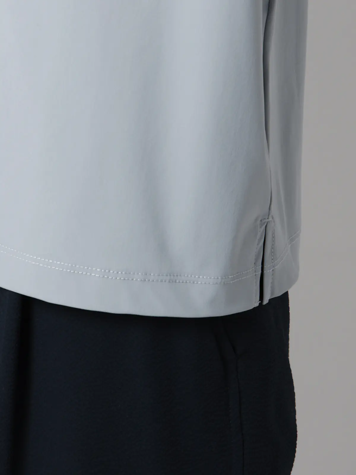 FLAT／Tシャツ／半袖／接触冷感／ナイロンスムース／無地 サックス S