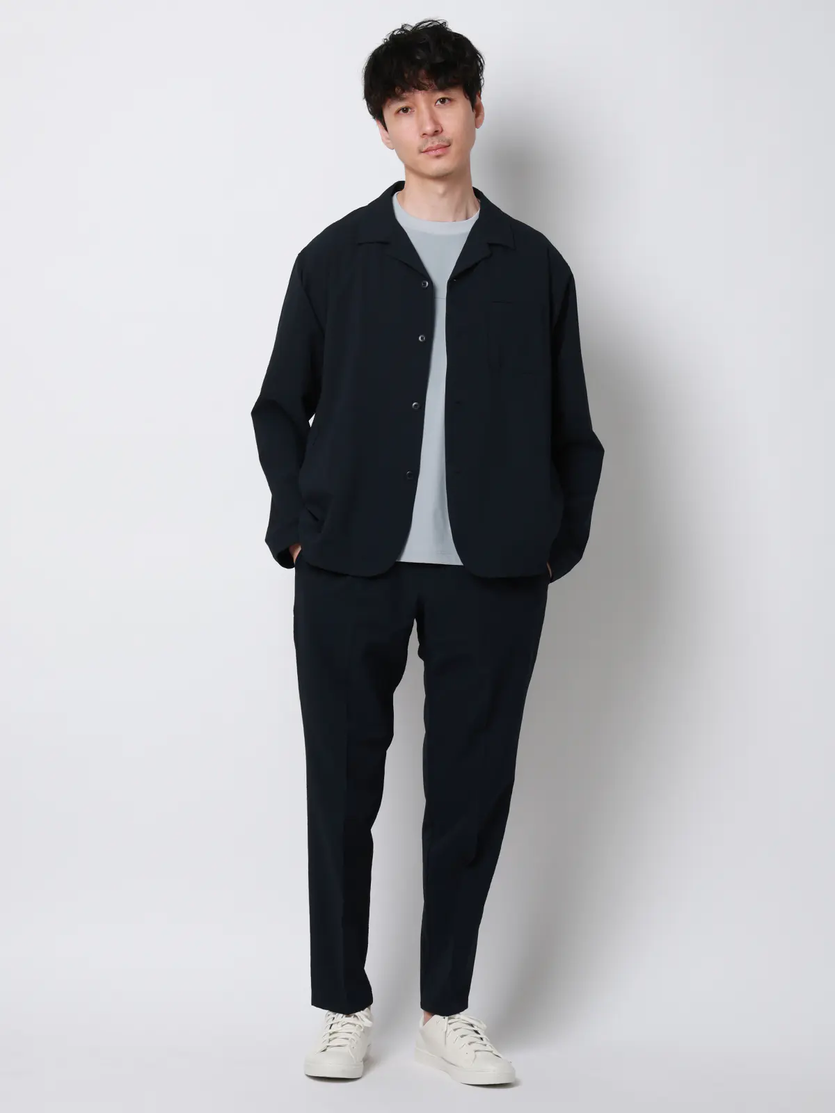 FLAT／Tシャツ／半袖／接触冷感／ナイロンスムース／無地 サックス S