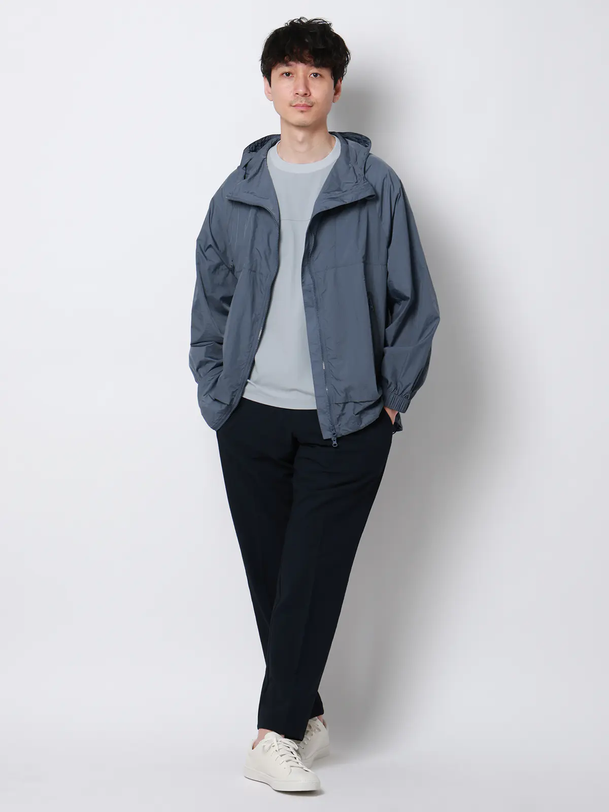 FLAT／Tシャツ／半袖／接触冷感／ナイロンスムース／無地 サックス S