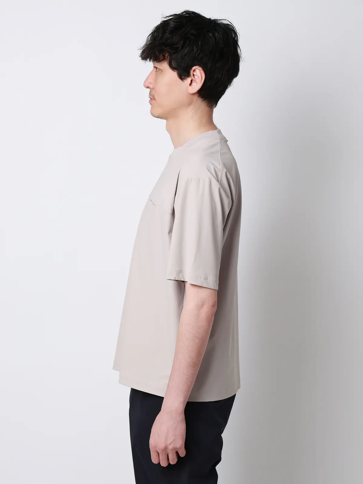 FLAT／Tシャツ／半袖／接触冷感／ナイロンスムース／無地 ライトグレー S