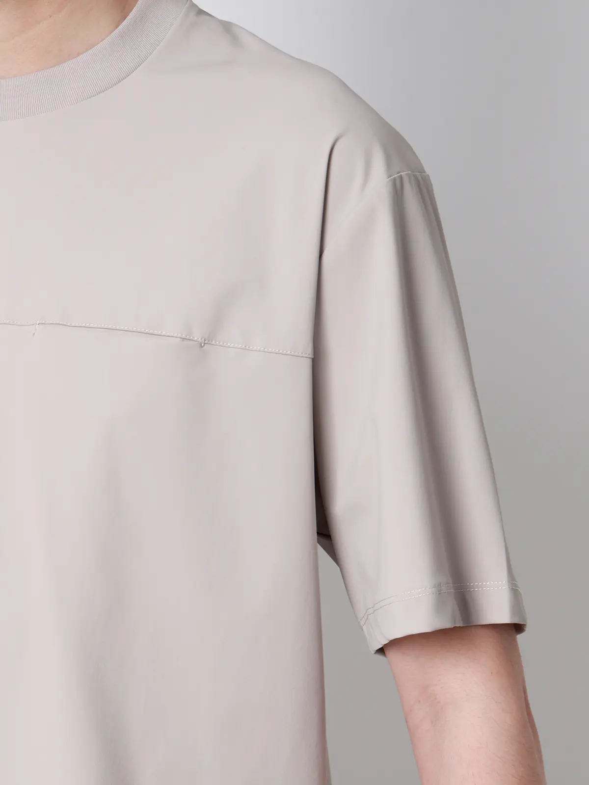 FLAT／Tシャツ／半袖／接触冷感／ナイロンスムース／無地 ライトグレー S