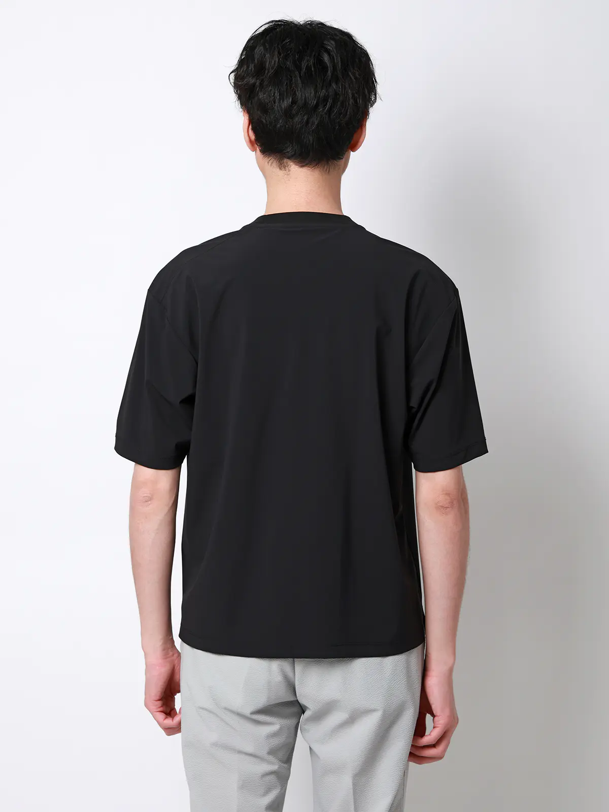 FLAT／Tシャツ／半袖／接触冷感／ナイロンスムース／無地 ブラック S